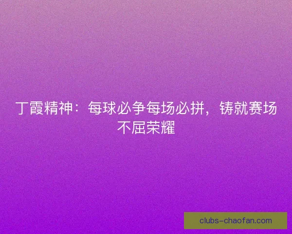 丁霞精神：每球必争每场必拼，铸就赛场不屈荣耀